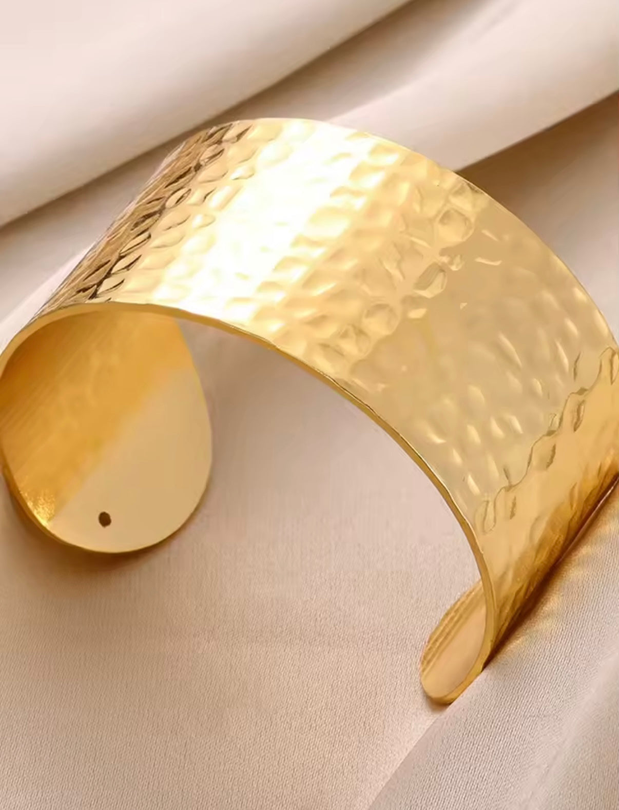 Sol Hammered Cuff Bangle | Waterproof Gold Spiritual Jewellery UK