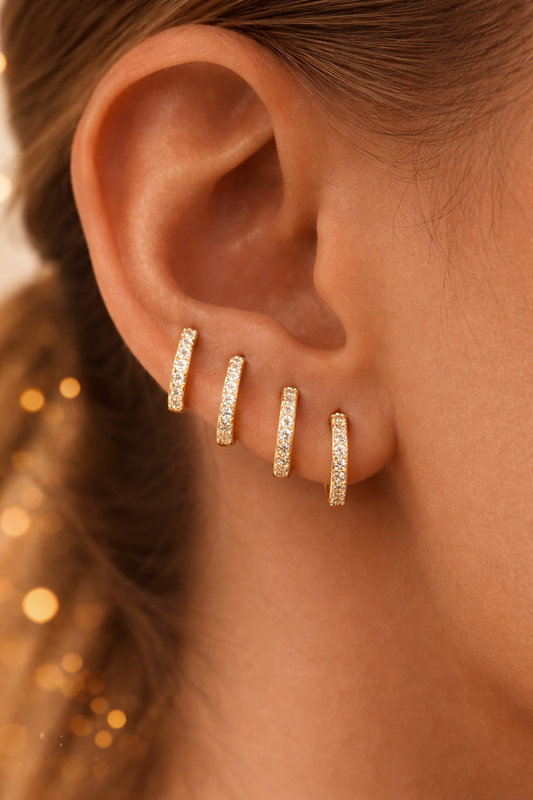 Celestial Spark Hoop Set (Set of 4)